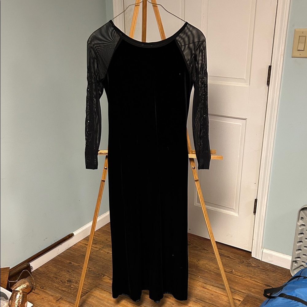Karen Kane Black Dress with Sheer Sleeves